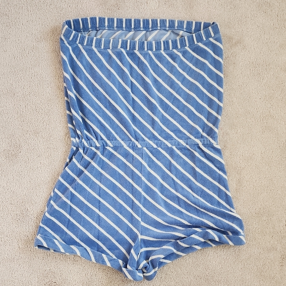 Juicy Couture VINTAGE Blue and White Striped Romper Y2K WORN 3 TIMES! - Picture 5 of 8